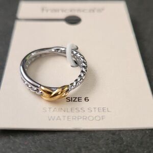 Francesca's Two-Tone Knot Stainless Steel Ring - Silver & Gold